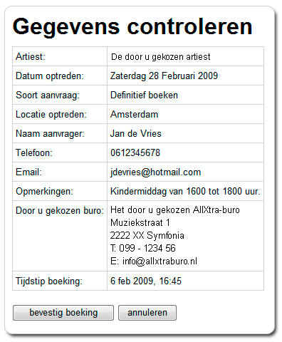 Gegevens controleren